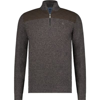 Fellows United Pullover Half Zip Rough Twill Brown (32.1115 - 140)