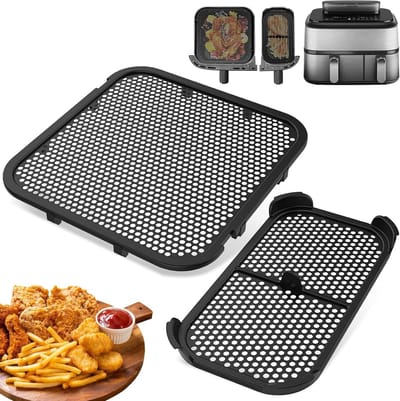 Set van 2 Spatbeschermers voor Airfryer Dual Basket, Silicone Accessoires, Herbruikbare Tray voor 6L/3L Airfryers, Keukenhulpmiddelen en Kookaccessoires