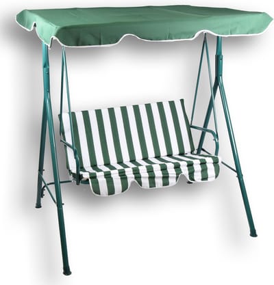 Tuin Schommelbank - 140cm x 110cm x 153cm - Ideaal voor Tuin en Buiten – Groen/Wit Buitenbank – Tuinbank tot 220kg