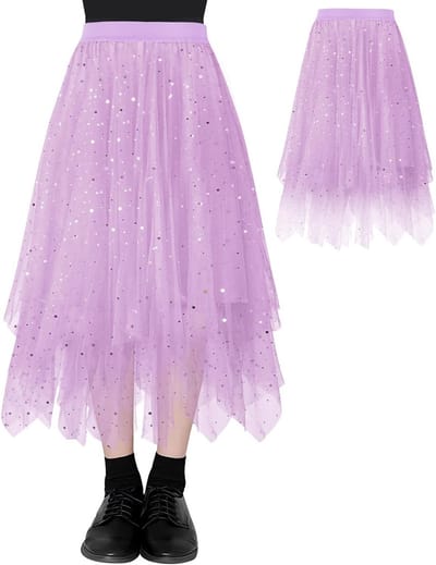 Dames Irregulaire Elastische Hoge Taille Laagjes Rok van Tulle voor Feest, Ballet en Dagelijks Gebruik - A-lijn Midi Rok voor Vrouwen en Meisjes