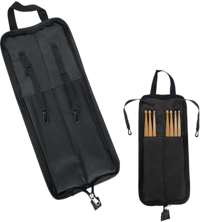JHUBERS- Drumsticks Tas Draagbaar - Trommelhamer Tas - Handvat - Lichtgewicht - Zwart - Geschikt voor Drummers - Drumstick Tas