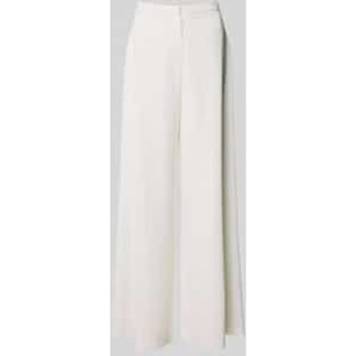 Wide fit stoffen broek met haakjessluiting en ritssluiting