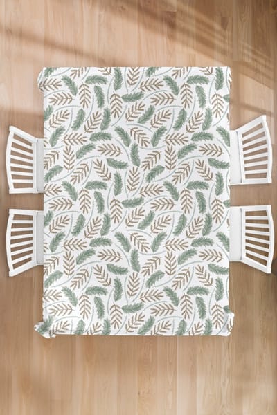 Kerst Tafelkleed - Kerstmis Decoratie - Tafellaken - Kerst - Patronen - Takken - 150x220 cm - Kerstmis Versiering - Tafeldecoratie Kerstmis - Kerstdecoratie tafel - Tafelversiering