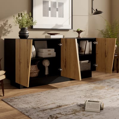 Moderne dressoir - grote opbergruimte - geometrisch ontwerp - verstelbare plank - geschikt voor woonkamer - eetkamer en hal