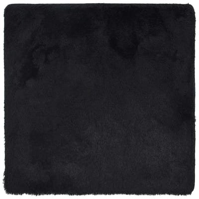 vidaXL - Hoogpolig - vloerkleed - NAVARRA - 160x160 - cm - polyester - zwart