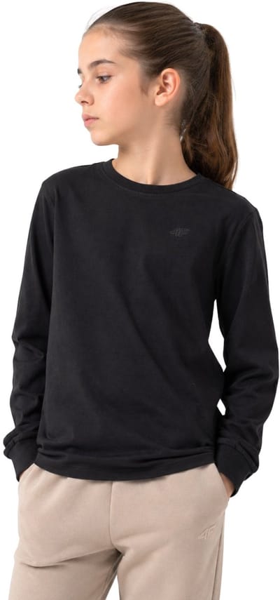 4F T-shirt voor meisjes Longsleeve Zwart - Maat 146cm