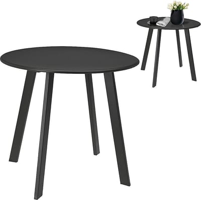 Balkontafel Metaal Grijs Rond 50x45 cm - Tafel voor Balkon - Hangtafel