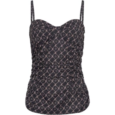 PINKO Gelsomino Canotta Georgette St Black/nude Size: S | Tanks &amp; Camis Outlet | Dames | Zwart