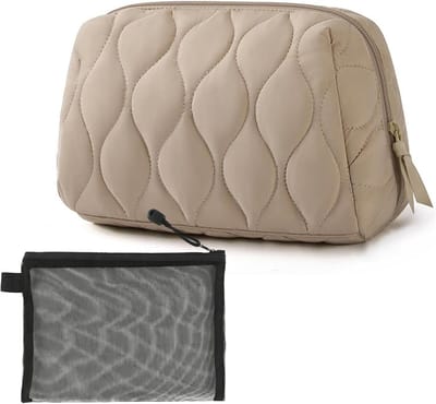 2-delige make-uptas voor dames, handige cosmetica-organizer met vakken en rits, perfecte reis-toilettas voor onderweg en thuis