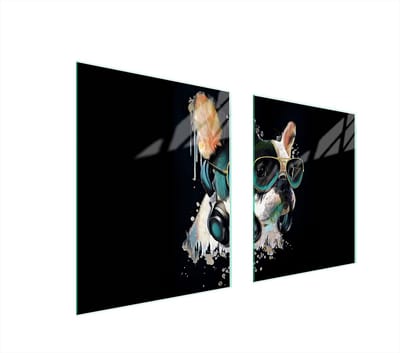 TMK ArtDeko Pies Serie - Glazen Beschermplaat - 85x52 cm - Veelkleurig - Gehard Glas