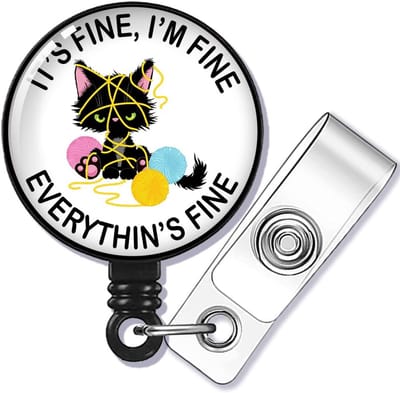 Intrekbare Badgehouder met Kattenafbeelding en Alligatorclip voor Naamkaartjes