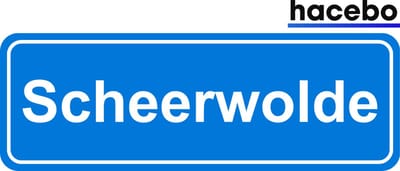 Hacebo - Plaatsnaam Sticker - 29x10 CM - Scheerwolde sticker - Verkeersborden sticker - grappige cadeaus - Scheerwolde