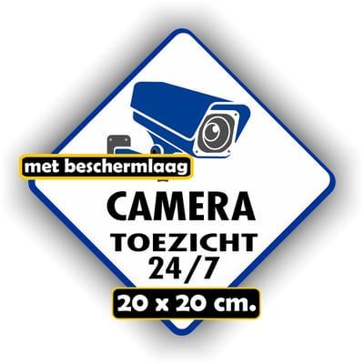 Jerma - Cameratoezicht - Sticker – 20 cm - Weerbestendig - Zelfklevend - Krasbestendig - Vinyl