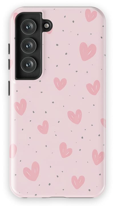 Tough Hoesje met Hartjes Samsung Galaxy S23 | Little Love Tough Case Geschikt voor Mag | Hartjes Print Backcover Samsung Galaxy S23 Pink Blush