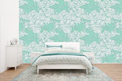 Behang - Fotobehang Patronen - Vintage - Bloemen - Breedte 400 cm x hoogte 240 cm