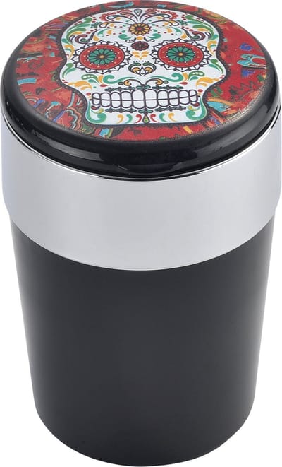 Auto Asbak Calavera Mix 1 - Met Ledverlichting - Mix Kleur - 12 x 8 x 8 cm