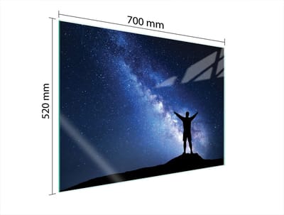 TMK ArtDeko Serie - Glazen Beschermplaat - 70x52 cm - Sterren - Hygiënisch