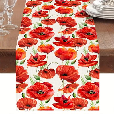 Gemaakt van premium polyester, dit tafelkleed heeft een fijne jacquardbinding, bloemenborduurwerk en uitgesneden patronen.. Het is hittebestendig en stofdicht. 150x33cm red