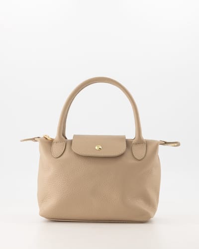 Tas- taupe -leer-klein tasje -handtasje /crossbody- hip en nieuw