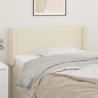 vidaXL Hoofdbord met randen 83x16x78/88 cm kunstleer crèmekleurig