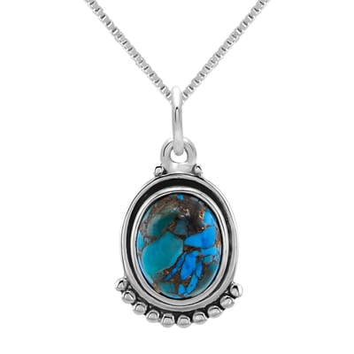 WeLoveSilver - zilveren ketting - turquoise steen - 925 zilver - nikkelvrij