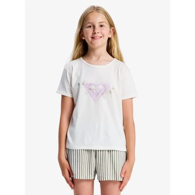 Roxy Lilyregular Night T-shirt Met Korte Mouwen Beige 12 Years Meisje
