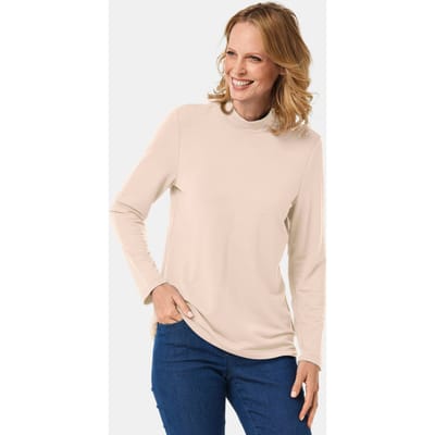 Shirt met opstaande kraag met lange mouwen - gebroken wit - Gr. 46 van Goldner Fashion