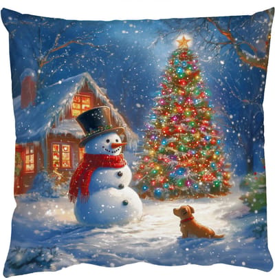 Sierkussens - Kussentjes Woonkamer - 50x50 cm - Kerstwonder - Winteravond - Kleurrijk