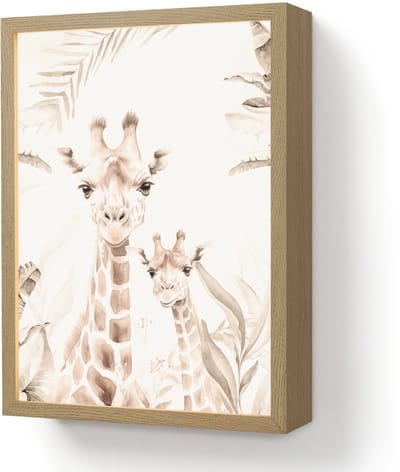 Nachtlampje 30x40 cm - Kinder lamp - Giraffe - Jungle - Bruin - Kinderen - Tafellamp kinderkamer draadloos - Slaapkamer lampje - Bedlamp kinderen - Kinderlampje - Wandlamp babykamer - Nachtlampjes