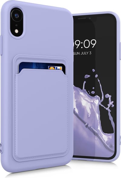 kwmobile telefoonhoesje geschikt voor Apple iPhone XR - Hoesje met pasjeshouder - TPU case in lavendel
