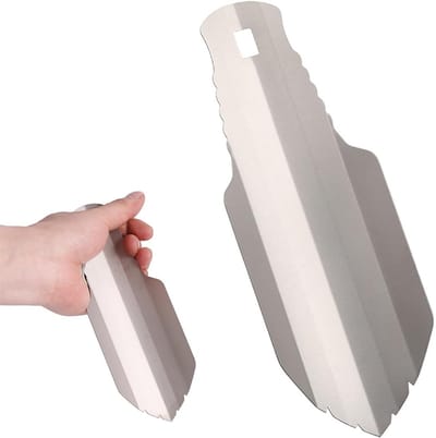 Dailygoods - Ultralichte titanium schep, kleine tuinschep voor tuinieren, kamperen en wandelen, slechts 38 gram, met opbergtas.