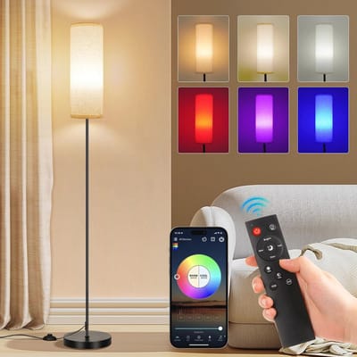 Moderne Dimbare Vloerlamp met RGB en Afstandsbediening voor Woonkamer en Slaapkamer