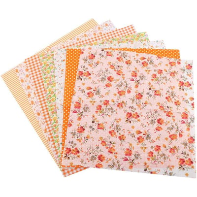 7 stuks 25*25cm Katoen Stof DIY Assortiment Vierkanten Voorgesneden Beddengoed Kit Quarters Bundel (Oranje) beige