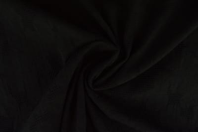 Katoen Jacquard - 150cm breed - Zwart - 30 meter