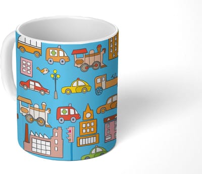 Mok - Koffiemok - Patronen - Auto - Huis - Mokken - 350 ML - Beker - Koffiemokken - Theemok