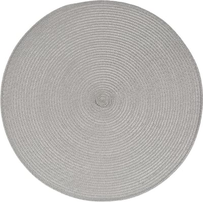 Atmosphera onderlegger Set van 4 - Gevlochten - Tafelonderlegger - Placemat - Lichtgrijs
