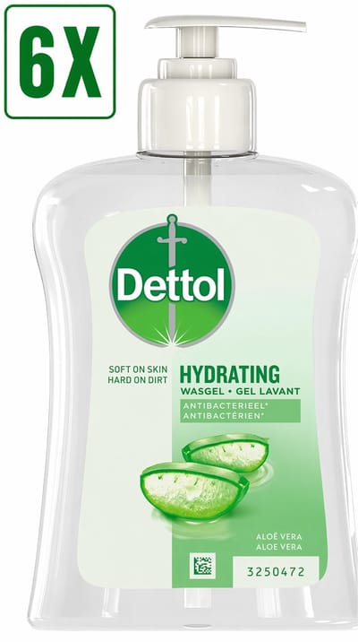 6 x Dettol Handzeep - Antibacterieel - Verzachtend - Aloë Vera - 250 ml