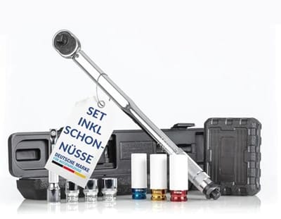 Momentsleutel 1/2" inch 40-210 Nm met 3 dopsleutels en verlenging in koffer