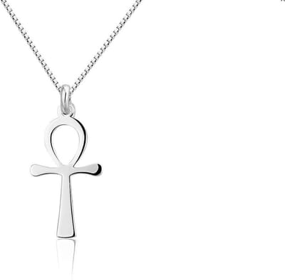 Montebello Ketting Ankh - 925 Zilver Gerhodineerd - Kruis - 13x25mm - 45cm