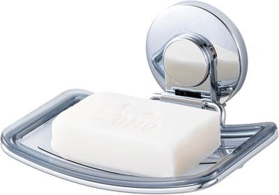 Dubbele laag zeepdispenser in chroom voor badkamer en keuken, duurzaam en stijlvol design