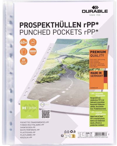 Durable Showtassen PREMIUM A4 1 x DIN A4 PP Doorzichtig 268619 40 stuk(s)
