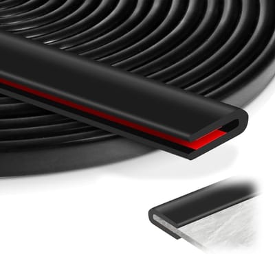 Flexibele Randbescherming voor Auto, 6m x 6mm Zelfklevend U-profiel van Rubber, Zwart, Ideaal voor Autodeuren en Platen, Schokabsorberende Hoekbescherming