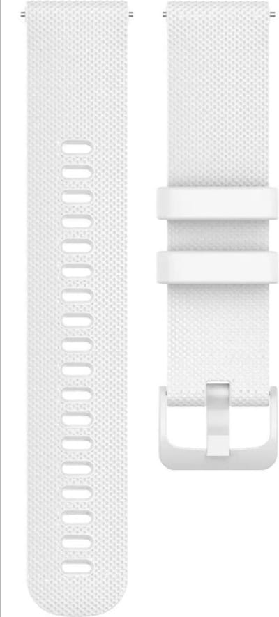 Scoby - Horlogebandje - Smartwatch Band - Geschikt voor Garmin Venu, Vivomove, Vivoactive en Forerunner - Siliconen Bandje - Flexibel - Comfortabel - Sportief - 42 MM - Wit