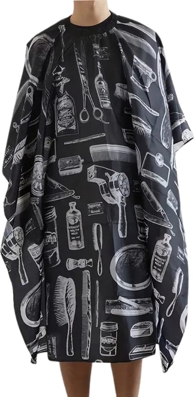 Livano Baardschort - Beard Bib - Scheerschort - Baard Cape - Kappersmantel - Kapmantel - Zwart