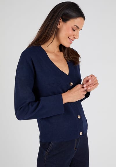 Damart - Korte cardigan, Thermolactyl. - Dames - Blauw - XS