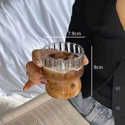 6/4/2/1 STUKS Verticale Transparante Glazen Koffiekop Hittebestendig Hoog Borosilicaat Water Melk Bier Sap Theekop Thuisfeest 1PCS brown