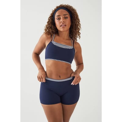 Dames Dsgn Studio Sculpt Gelaagde Streep Sport-bh | Marineblauw | Maat: Large