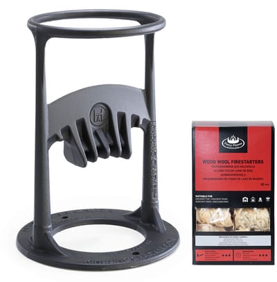 Kindling Cracker + Wokkels Houtklover - Gietijzer - Zwart