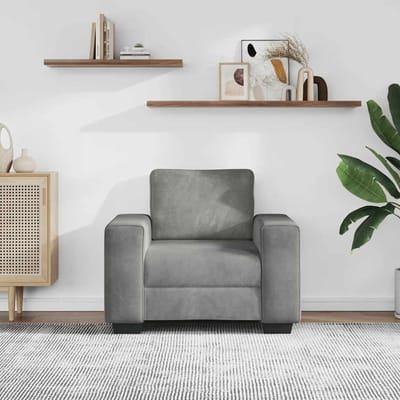 vidaXL - Fauteuil - 100x77x82 - cm - fluweel - lichtgrijs