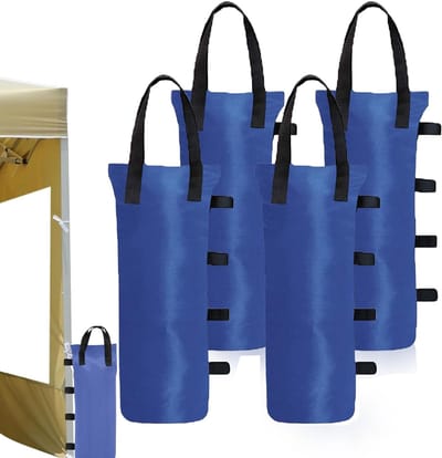 Dailygoods - Set van 4 zandzakken, industriële kwaliteit, 600D-beengewichten voor paviljoen, zandzakken voor elke pop-up paviljoen, tenten, luifel, outdoor, patio, blauw